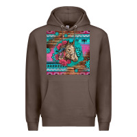 Coffee floral horse Premium Hoodie - LillyAllenDesigns