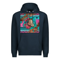 Navy floral horse Premium Hoodie - LillyAllenDesigns