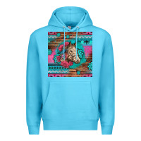 Ocean Blue floral horse Premium Hoodie - LillyAllenDesigns