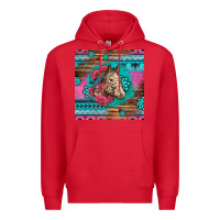 Red floral horse Premium Hoodie - LillyAllenDesigns