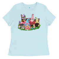 Baby Blue Easter gnomies truck  Easter Day Ladies Tee - CowGirlArtShop