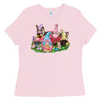 Bubblegum Pink Easter gnomies truck  Easter Day Ladies Tee - CowGirlArtShop