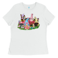 White Easter gnomies truck  Easter Day Ladies Tee - CowGirlArtShop