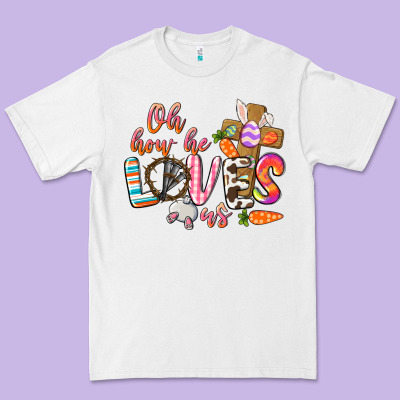 Oh How He Loves Us Premium Tee Designed By Cowgirlartshop