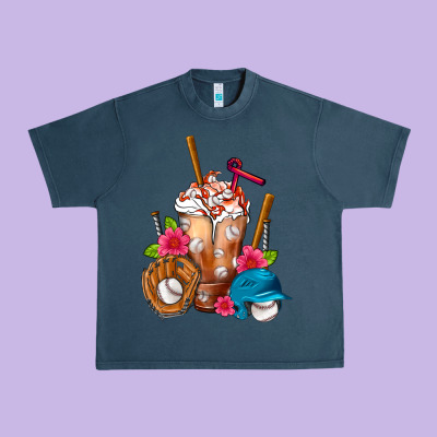 Baseball Frappe Urban Heavy Tee Designed By Fadigitalartstudio