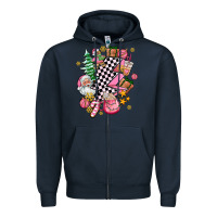 Navy pink christmas lightning bolt Zipper Hoodie - AdoDesignShop