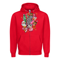 Red pink christmas lightning bolt Zipper Hoodie - AdoDesignShop
