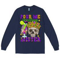 Navy skull pour me something mister Long Sleeve Tee - FaDigitalArtStudio