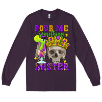 Plum skull pour me something mister Long Sleeve Tee - FaDigitalArtStudio