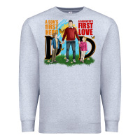 Heather Grey a sons first hero a daughters first love Premium Sweatshirt - JahusDesignShop