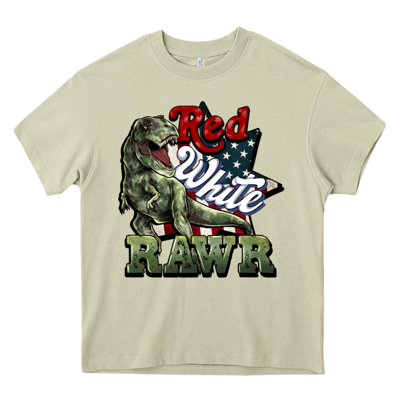 Red White Rawr 4th Of July Heavy Core Tee by HowdyJamesFarm | Teevron