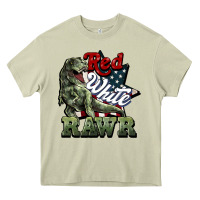 Mossy Red white rawr 4th of july Heavy Core Tee - HowdyJamesFarm