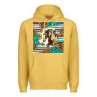 Antique Gold western mustang horse Premium Hoodie - LillyAllenDesigns