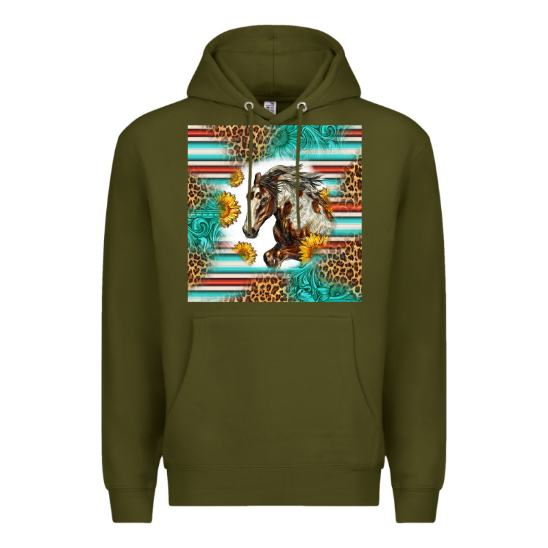 Western Mustang Horse Premium Hoodie by LillyAllenDesigns | Teevron