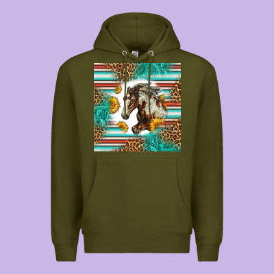 Western Mustang Horse Premium Hoodie Designed By Lillyallendesigns