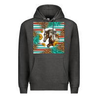 Charcoal Heather western mustang horse Premium Hoodie - LillyAllenDesigns