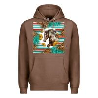 Chestnut western mustang horse Premium Hoodie - LillyAllenDesigns