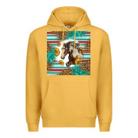 Mustard western mustang horse Premium Hoodie - LillyAllenDesigns
