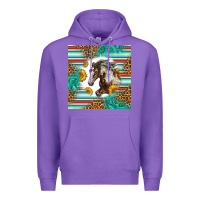 Purple western mustang horse Premium Hoodie - LillyAllenDesigns