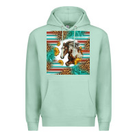 Seafoam western mustang horse Premium Hoodie - LillyAllenDesigns