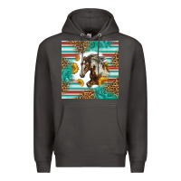 Smoke western mustang horse Premium Hoodie - LillyAllenDesigns