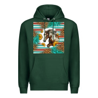 Sports Green western mustang horse Premium Hoodie - LillyAllenDesigns