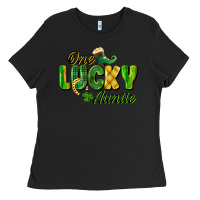 Black One Lucky Auntie St. Patrick's Day Ladies Tee - CowGirlArtShop