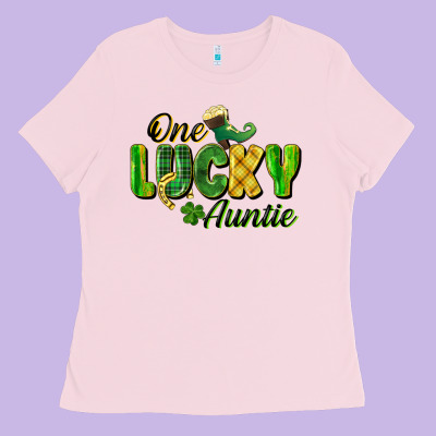 One Lucky Auntie St. Patrick's Day Ladies Tee Designed By Cowgirlartshop