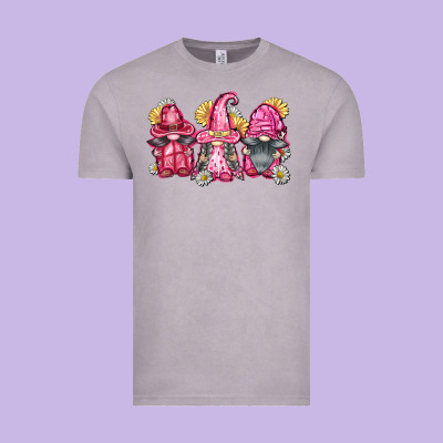 Breast Cancer Gnomes Vintage Tee Designed By Fadigitalartstudio