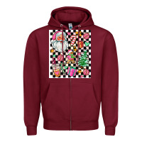 Burgundy pink christmas elementary Zipper Hoodie - AdoDesignShop