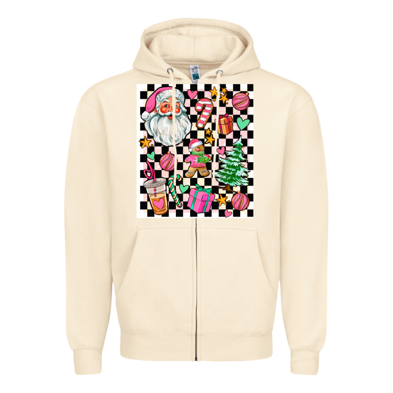 Pink Christmas Elementary Zipper Hoodie by AdoDesignShop | Teevron