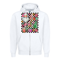 White pink christmas elementary Zipper Hoodie - AdoDesignShop