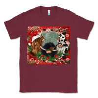 Burgundy christmas heifer cow  gnomies Classic Tee - CowGirlArtShop