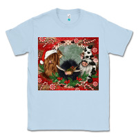 Dusty Blue christmas heifer cow  gnomies Classic Tee - CowGirlArtShop