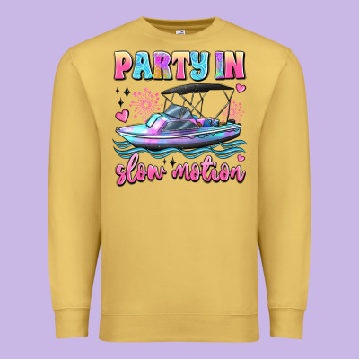 Party In Slow Motion Premium Sweatshirt Designed By Jahusdesignshop