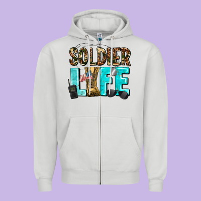 Soldier  Life Zipper Hoodie Designed By Adodesignshop