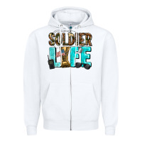 White soldier  life Zipper Hoodie - AdoDesignShop