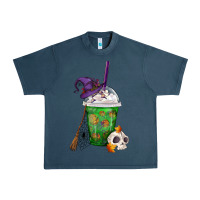 Midnight Navy Halloween Spooky Pumpkins Frappe Urban Heavy Tee - FaDigitalArtStudio