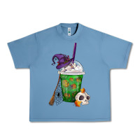Pebble Blue Halloween Spooky Pumpkins Frappe Urban Heavy Tee - FaDigitalArtStudio