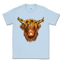 Dusty Blue sunflower headband highland cow Classic Tee - Jasminsmagicworld