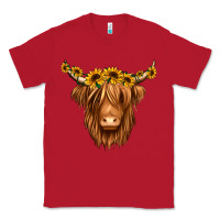 Red sunflower headband highland cow Classic Tee - Jasminsmagicworld