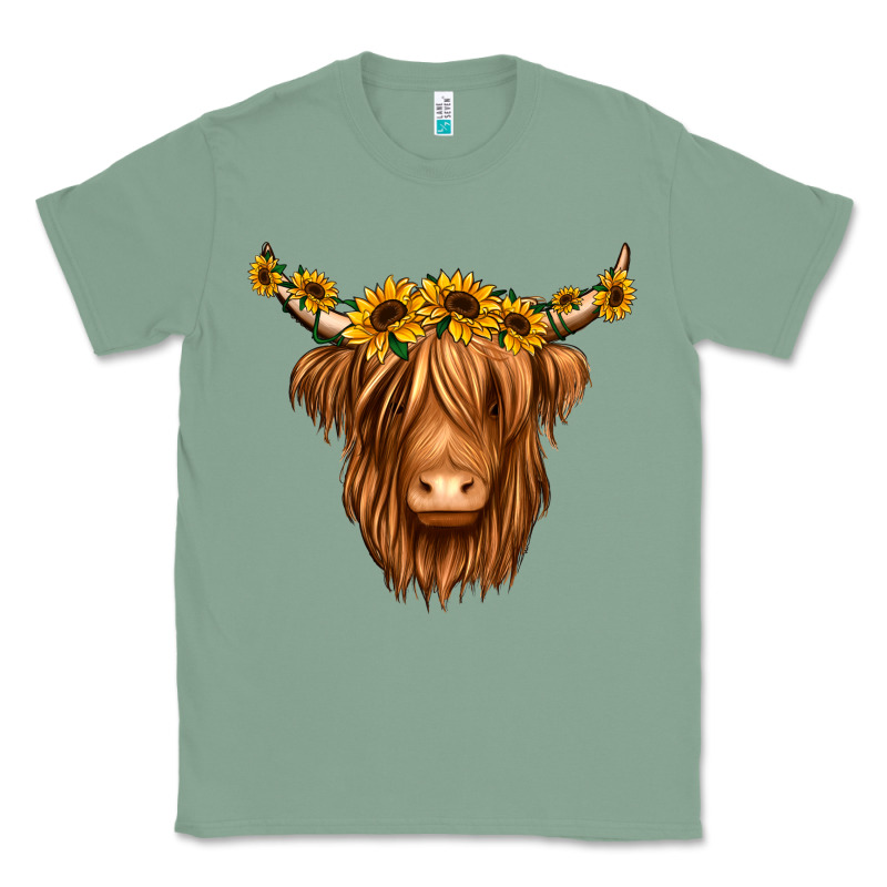 Sunflower Headband Highland Cow Classic Tee by Jasminsmagicworld | Teevron