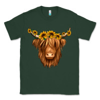 Sports Green sunflower headband highland cow Classic Tee - Jasminsmagicworld
