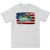 Dove Grey American Flag Fish Premium Tee - Jasminsmagicworld