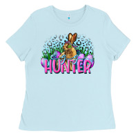 Baby Blue Egg hunter Easter Day Ladies Tee - CowGirlArtShop