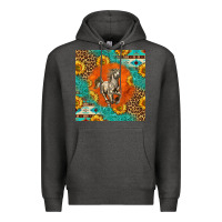 Charcoal Heather western percheron horse Premium Hoodie - LillyAllenDesigns