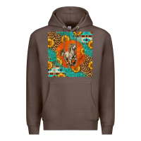 Coffee western percheron horse Premium Hoodie - LillyAllenDesigns