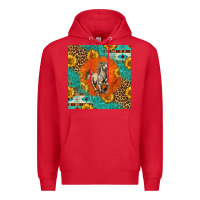 Red western percheron horse Premium Hoodie - LillyAllenDesigns