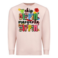 Pale Pink chip dippin' margarita sippin' Premium Sweatshirt - JahusDesignShop