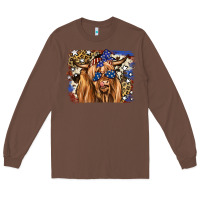 Chestnut 4th of July Highland Cattle Long Sleeve Tee - RanaPortraitStore